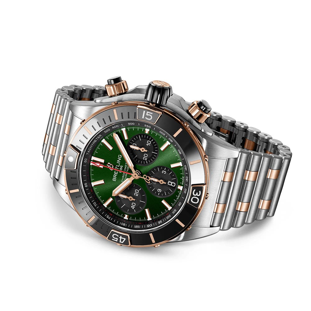 Breitling Two-Tone Green Super Chronomat B01 - 44mm