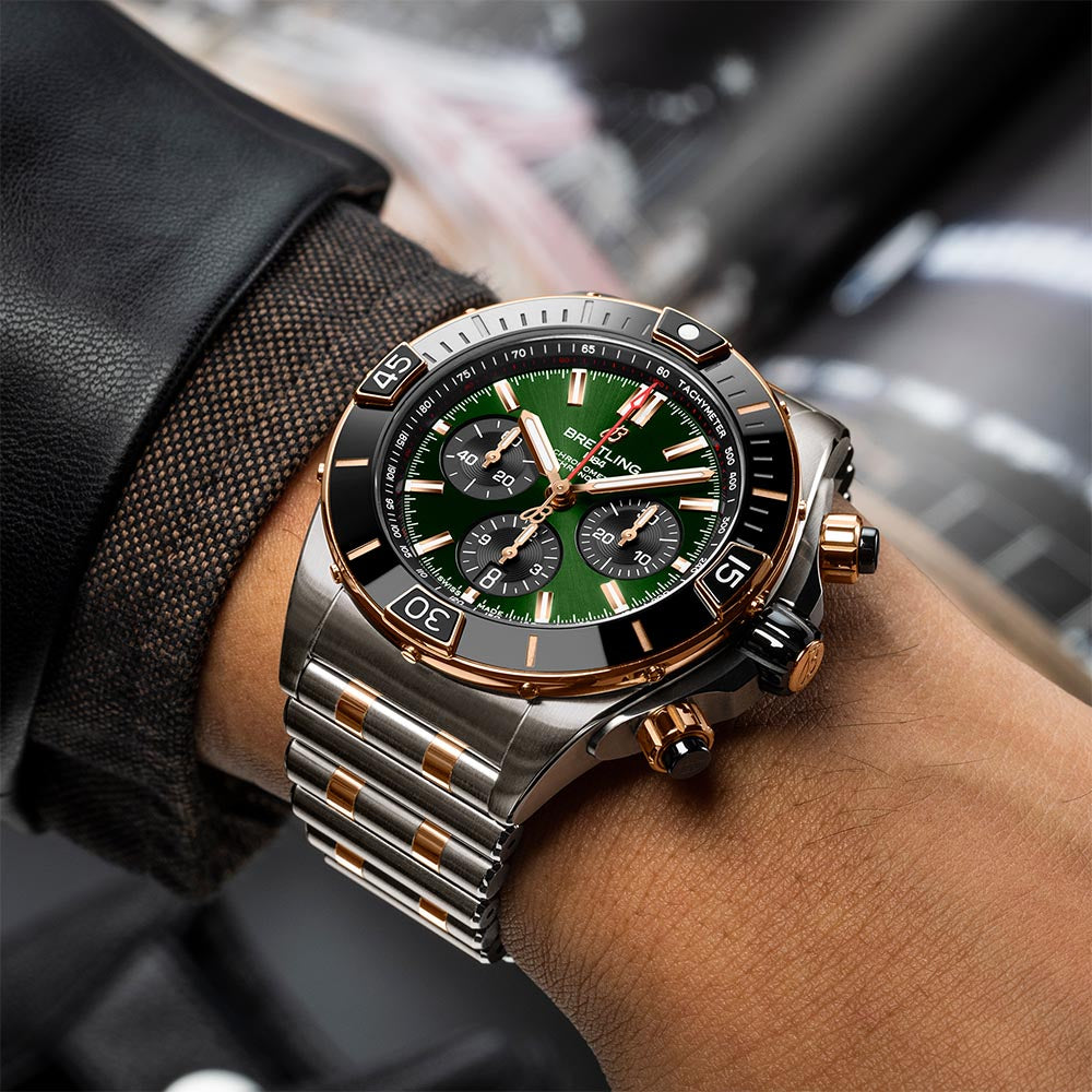 Breitling Two-Tone Green Super Chronomat B01 - 44mm
