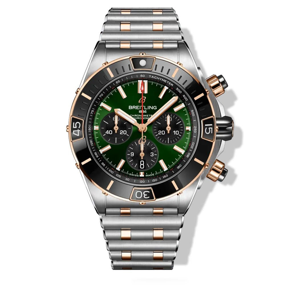 Breitling Two-Tone Green Super Chronomat B01 - 44mm