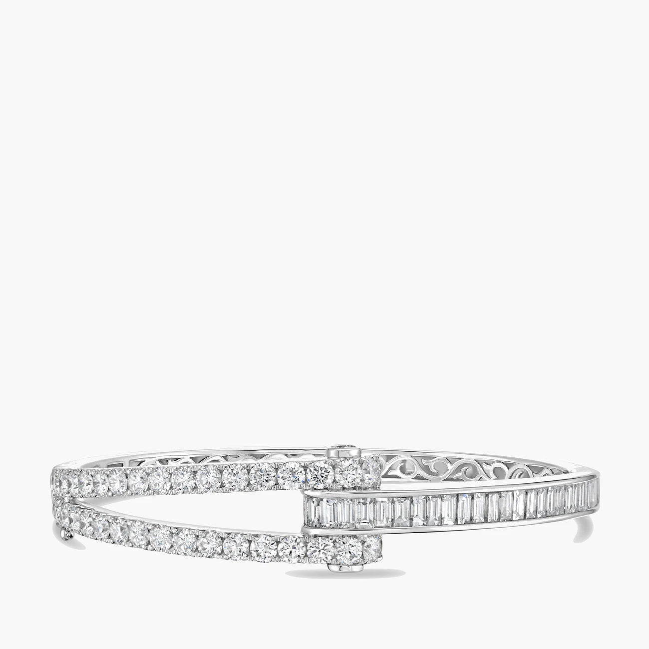 Charles Krypell 18K White Gold Hinged Bracelet