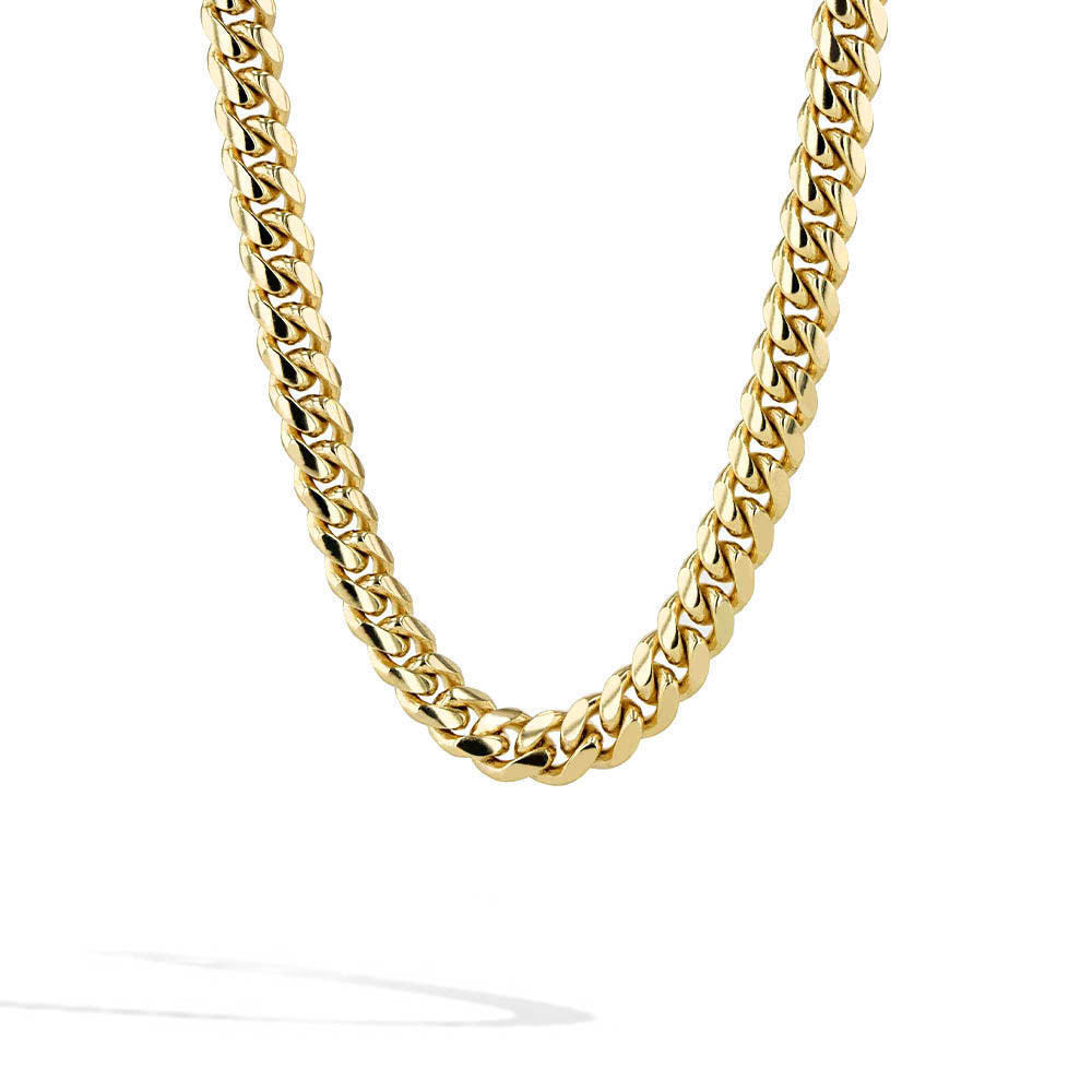 Solid Gold Cuban Link Chain Necklace - 4mm