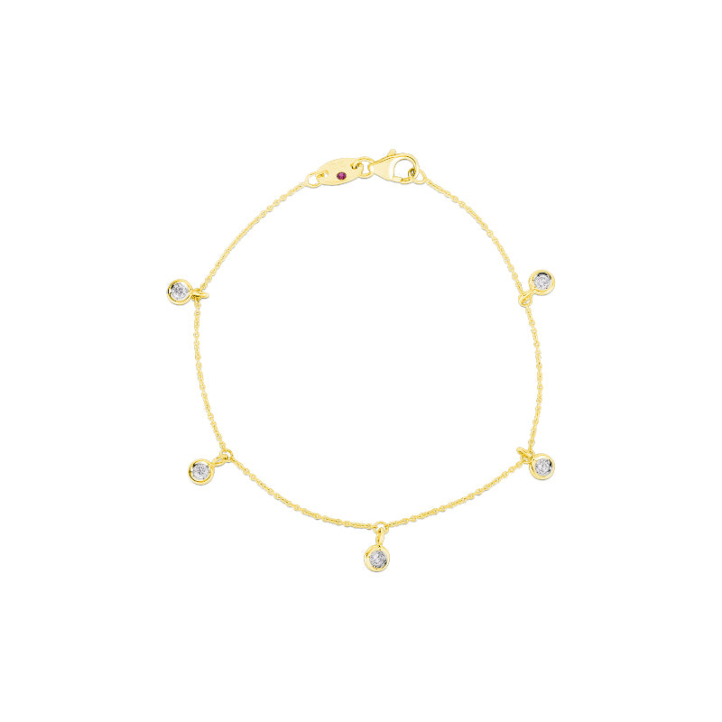 Roberto Coin Diamonds by the Inch 5 Diamond Dangle Bracelet