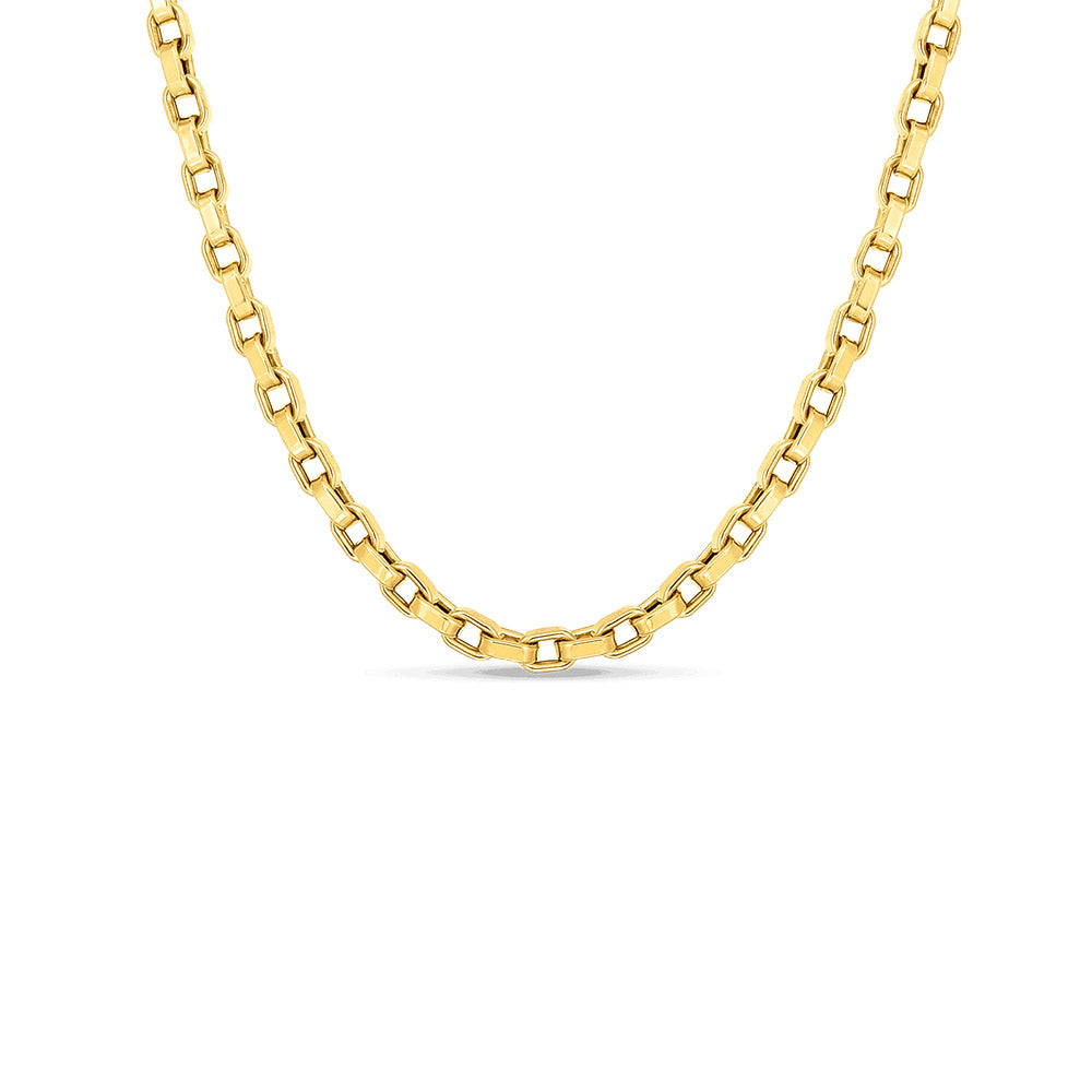Roberto Coin Yellow Gold Square Link Chain Necklace