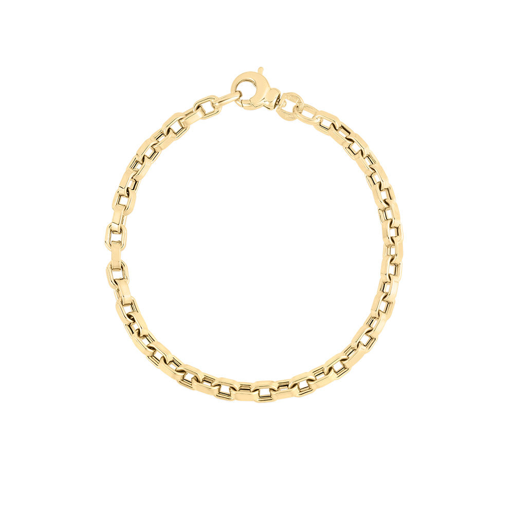 Roberto Coin Yellow Gold Square Link Chain Bracelet
