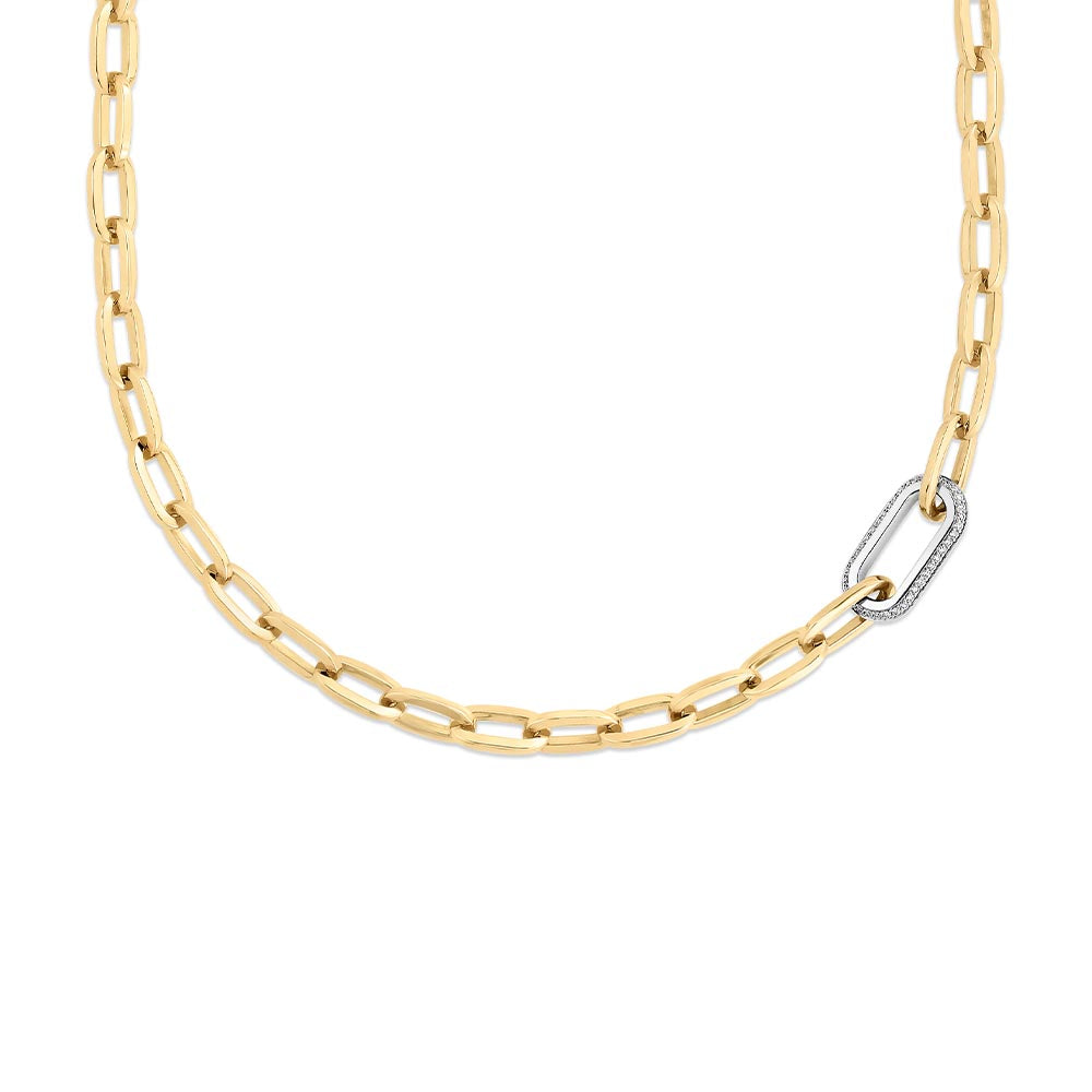 Roberto Coin Designer Gold Thin Link Necklace