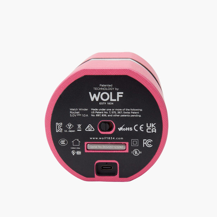 WOLF The Rocket Single Watch Module Winder in Pink