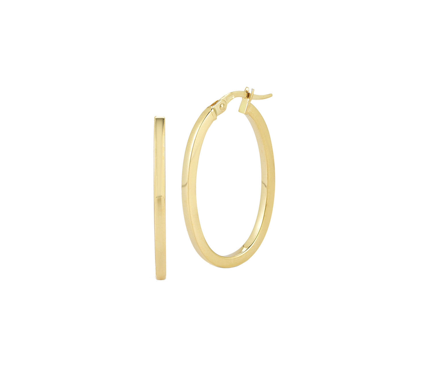 Roberto Coin Small Yellow Gold Oval Hoop Earrings