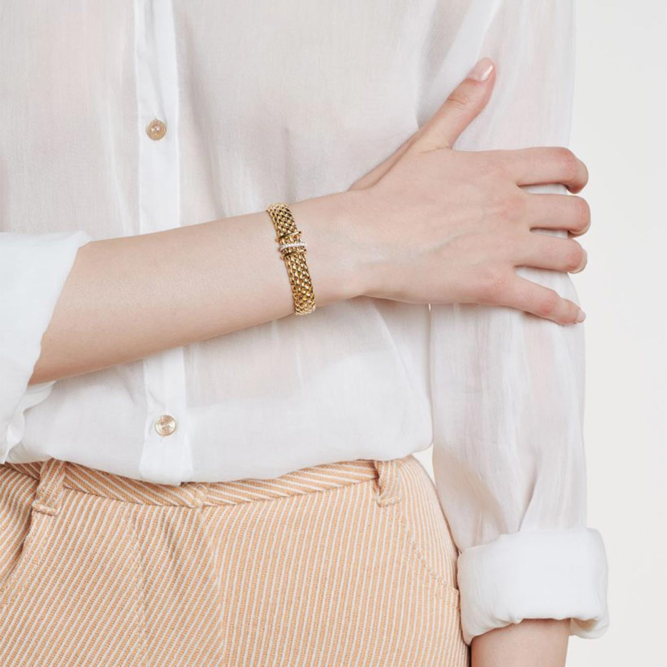 Fope Panorama Flex'it Diamond Rondel Wide Bracelet