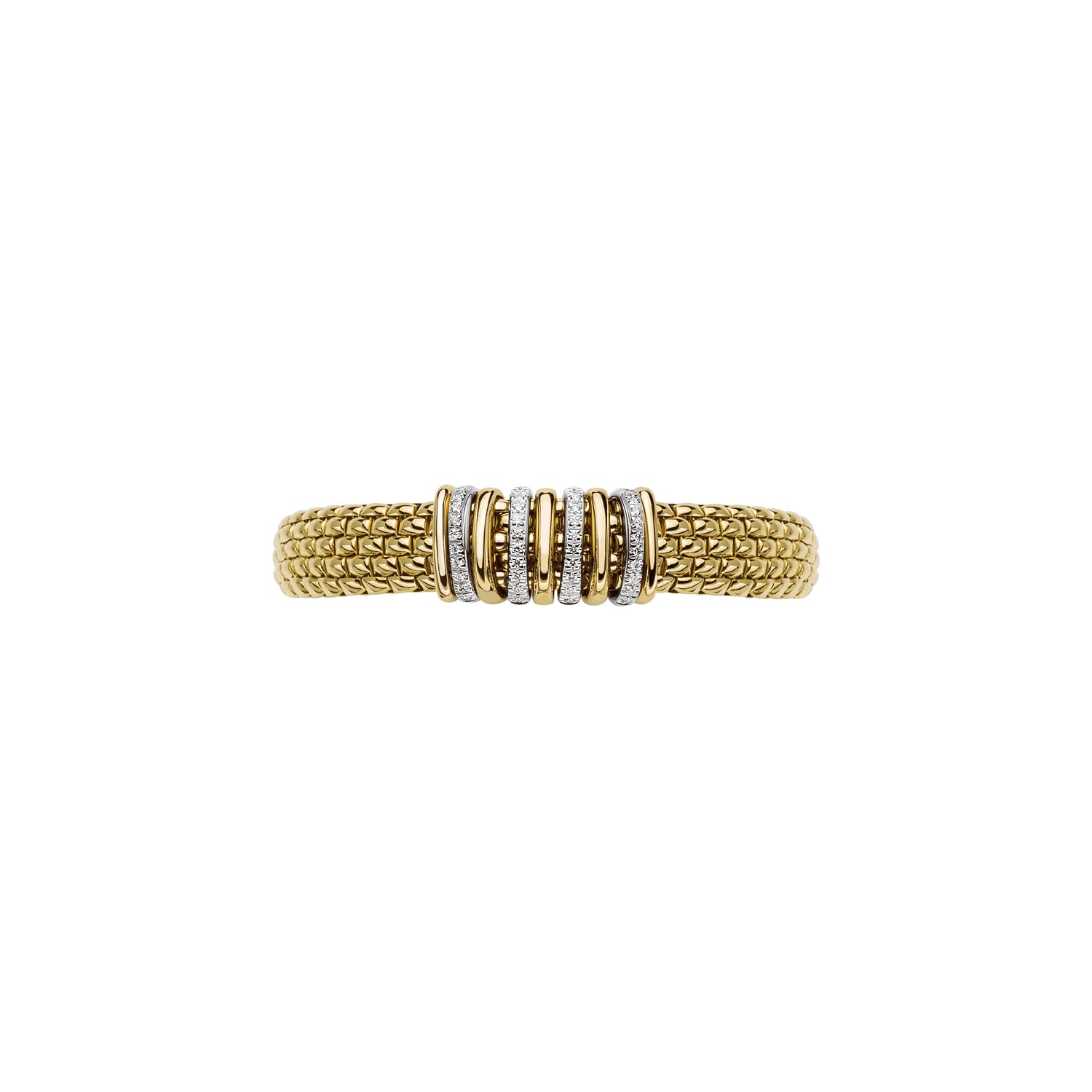 Fope Panorama Gold Multi Diamond Rondel Bracelet