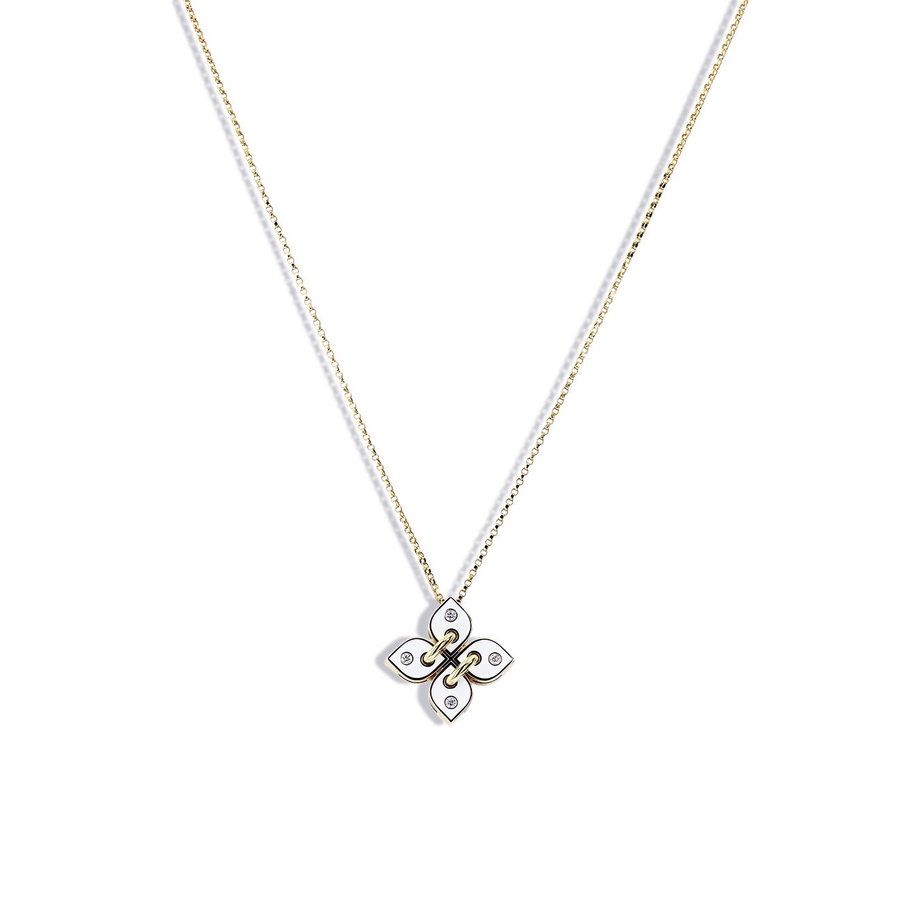 Roberto Coin Venetian Princess Filo White Enamel Flower Necklace