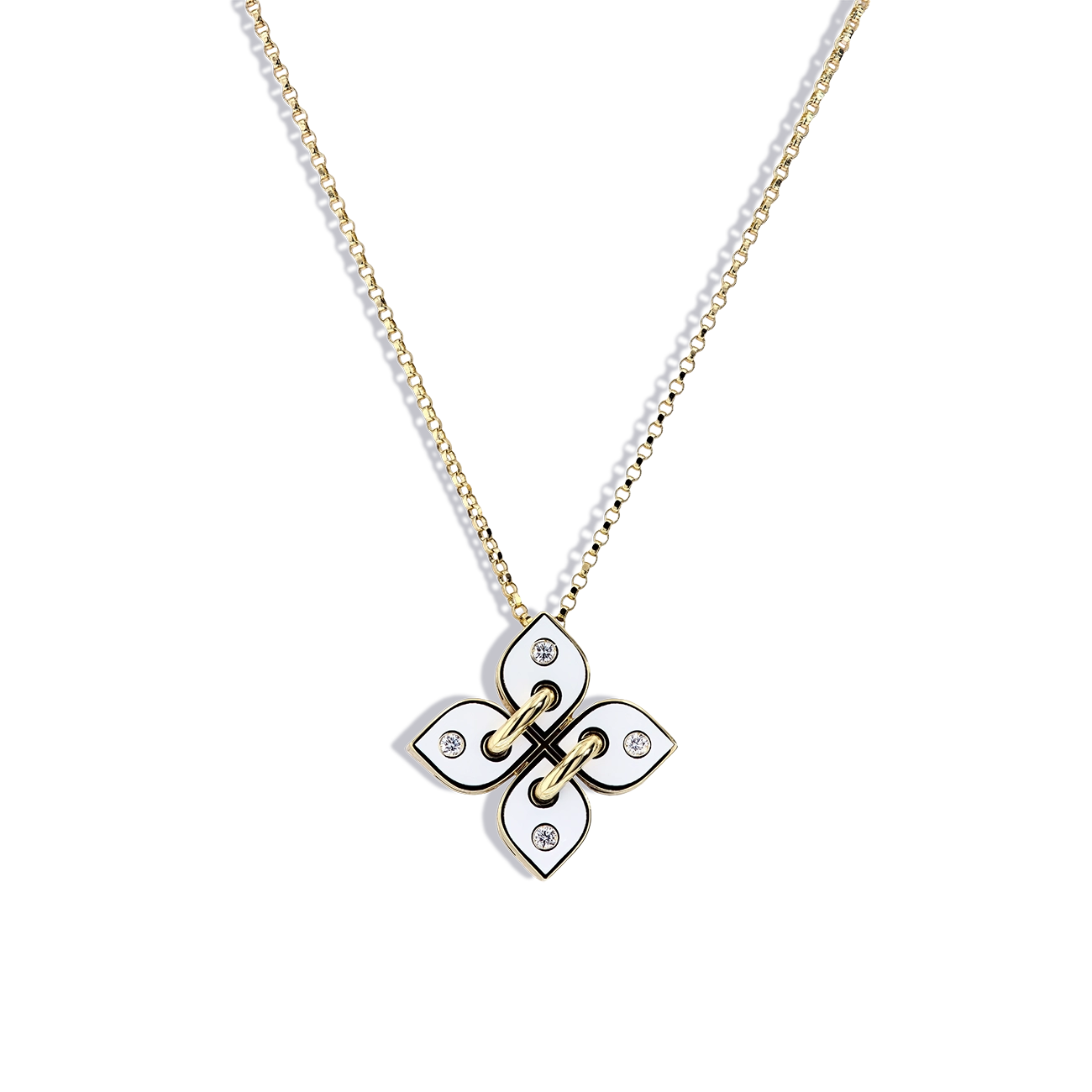 Roberto Coin Venetian Princess Filo White Enamel Flower Necklace