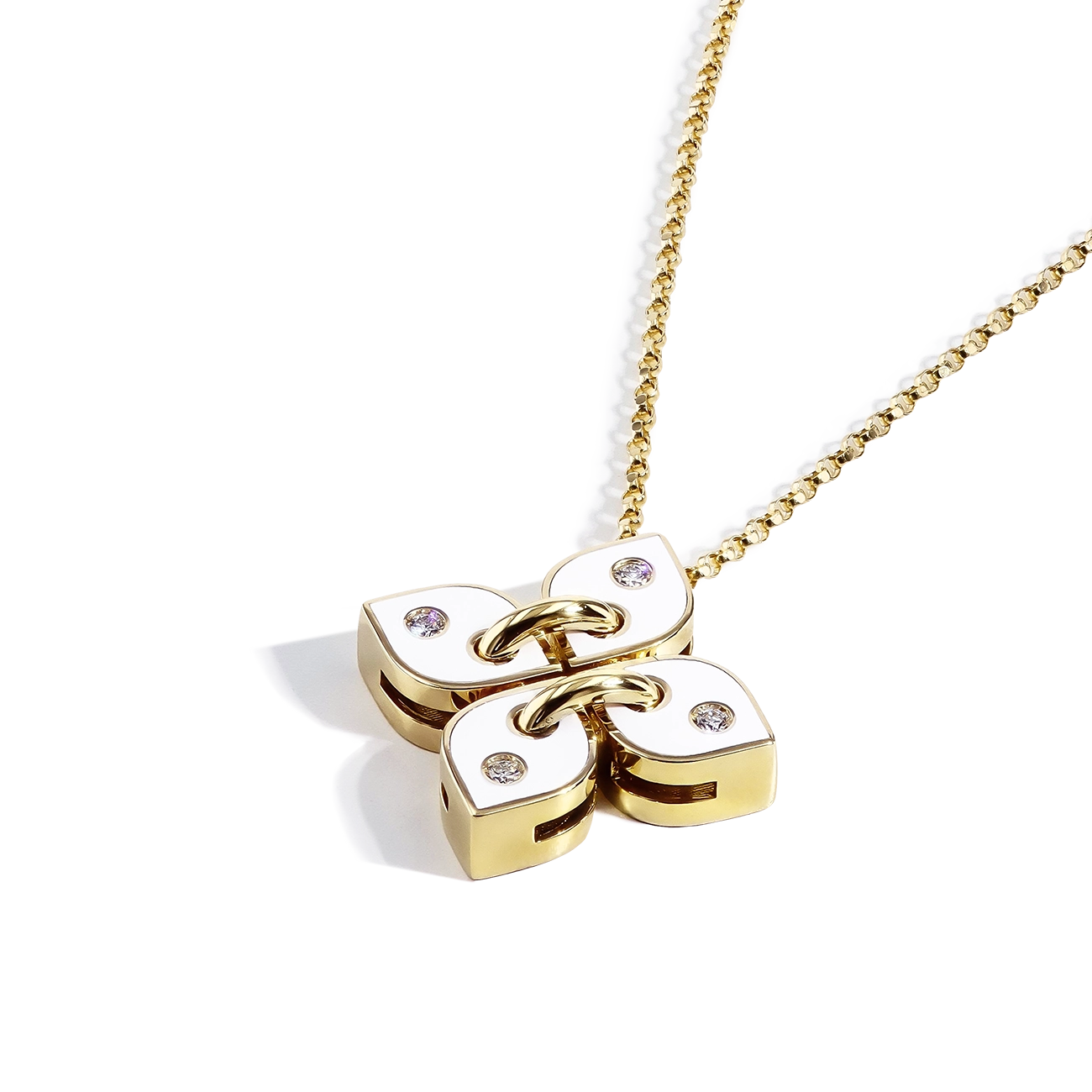 Roberto Coin Venetian Princess Filo White Enamel Flower Necklace