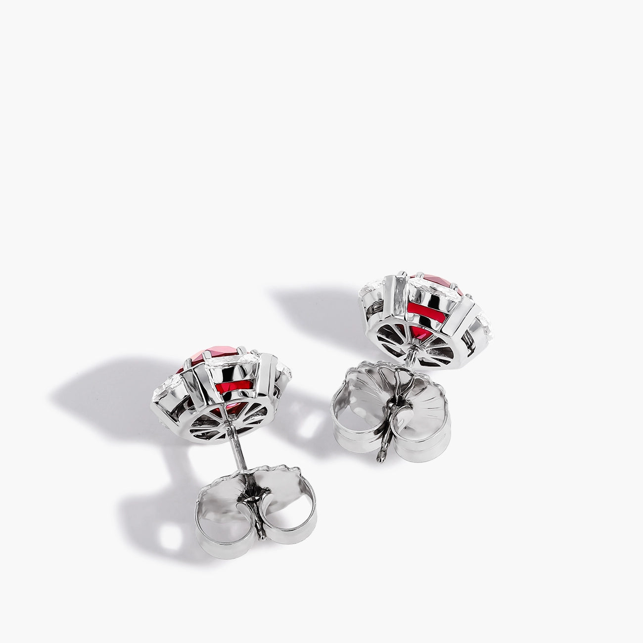 Robert Pelliccia Ruby and Diamond Halo Stud Earrings