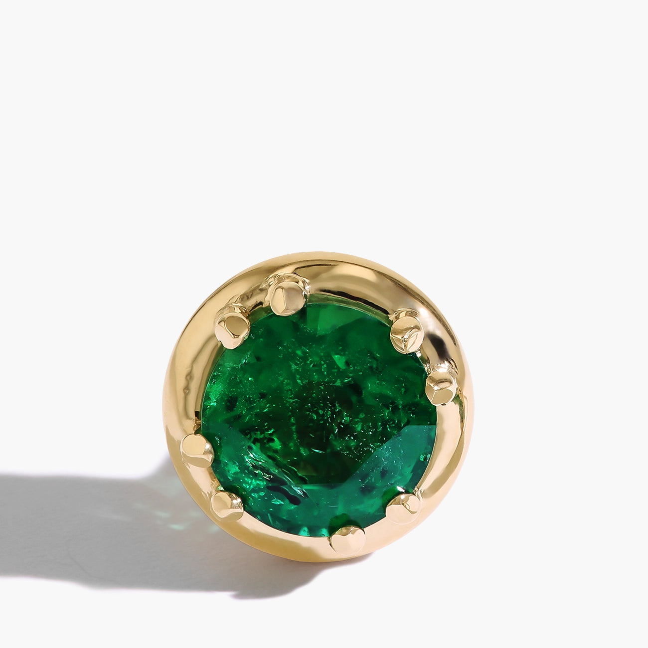 Robert Pelliccia Round Emerald Stud Earrings