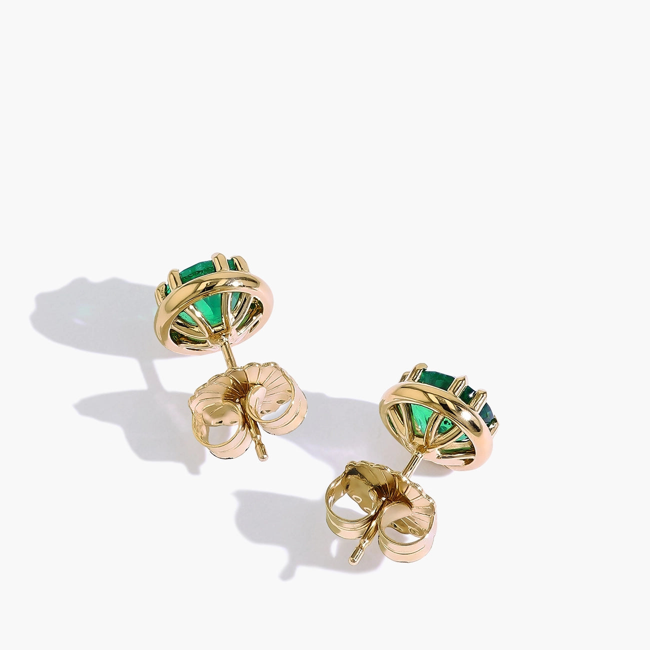 Robert Pelliccia Round Emerald Stud Earrings