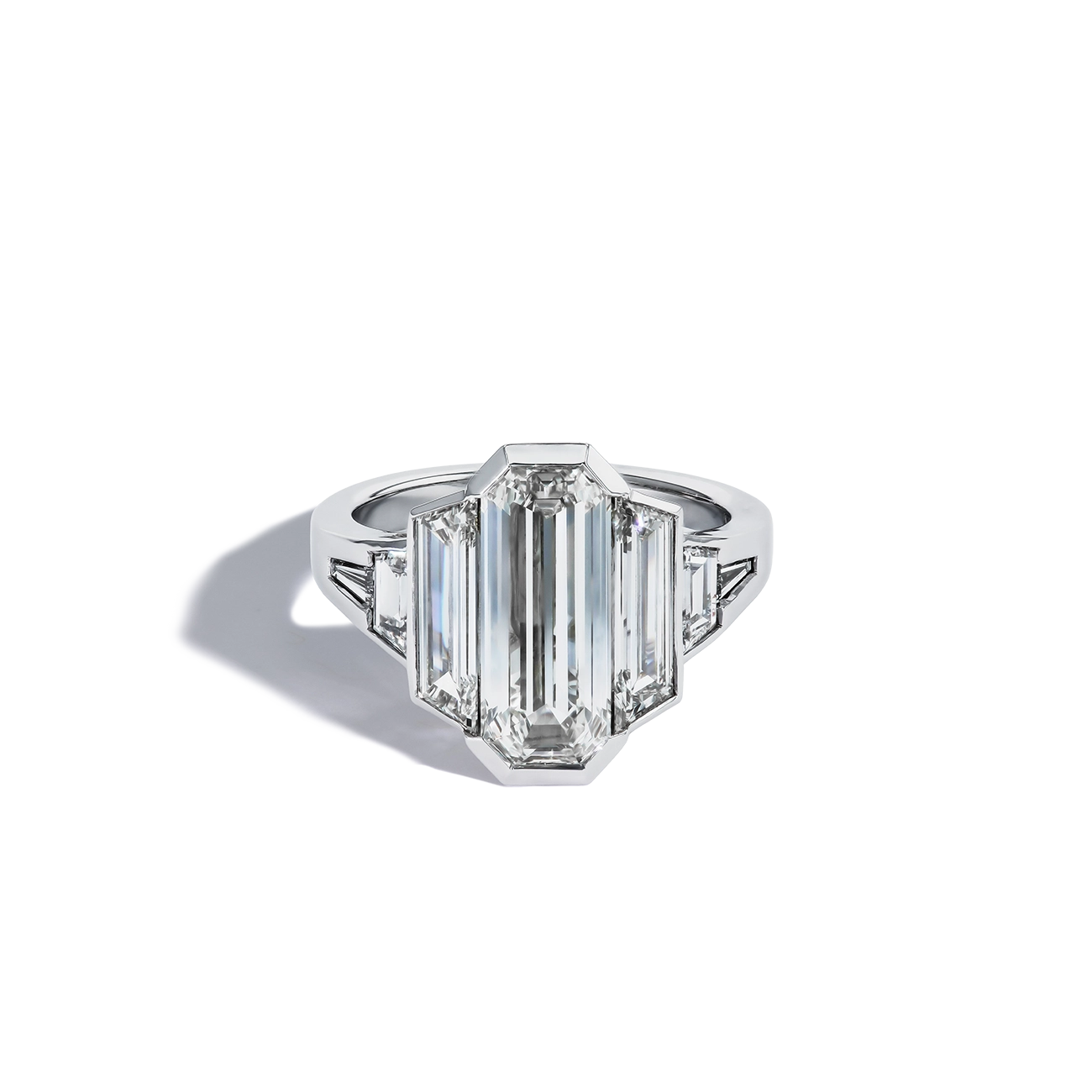 Robert Pelliccia Soft White Elongated Emerald Cut Ring