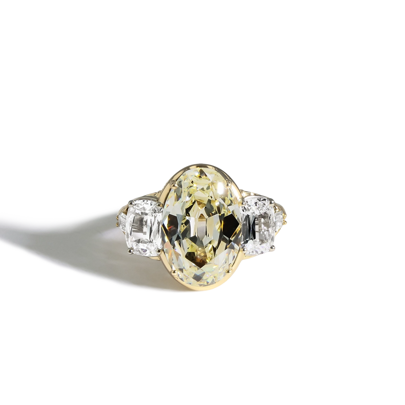 Robert Pelliccia 5 Carat Light Yellow Oval Engagement Ring