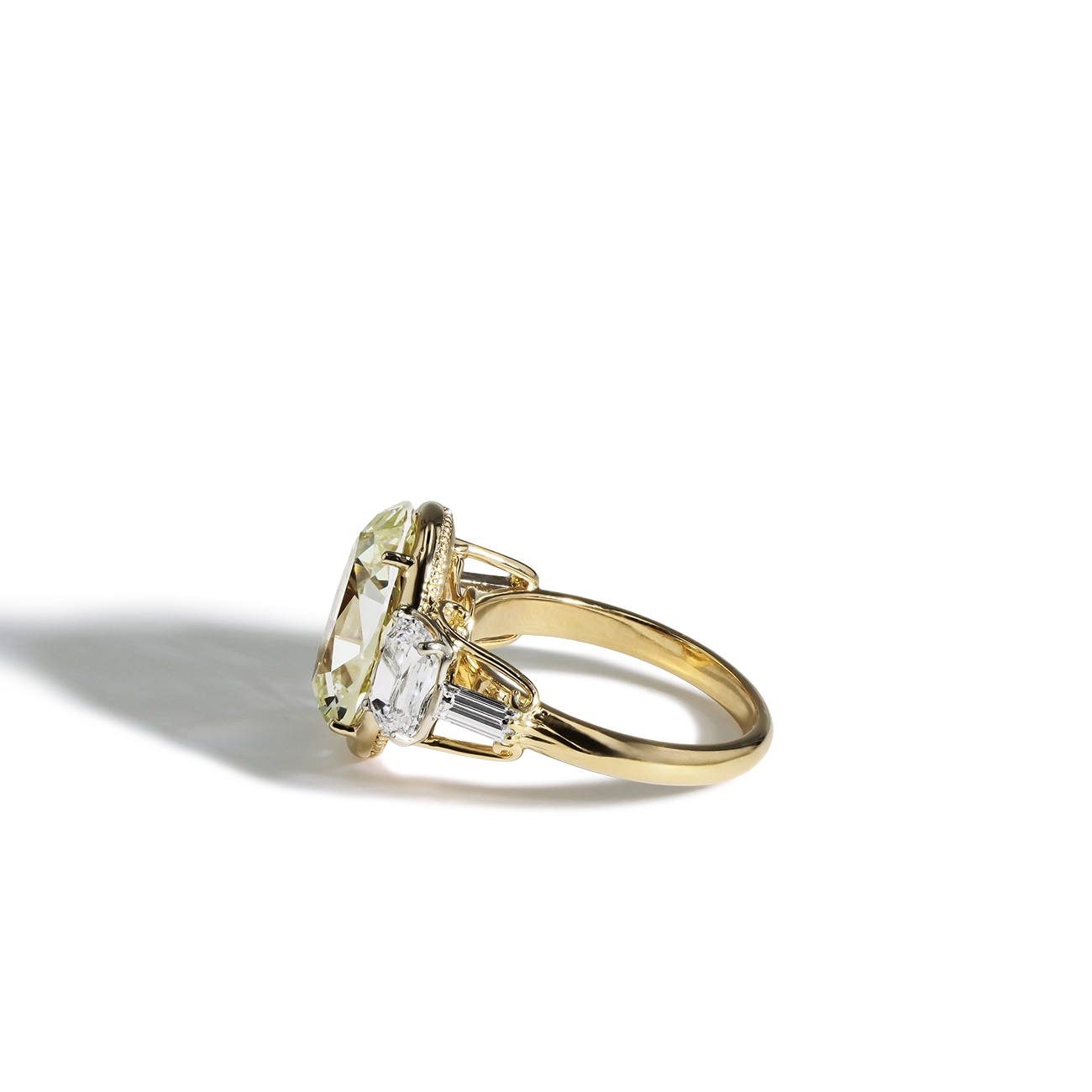 Robert Pelliccia 5 Carat Light Yellow Oval Engagement Ring
