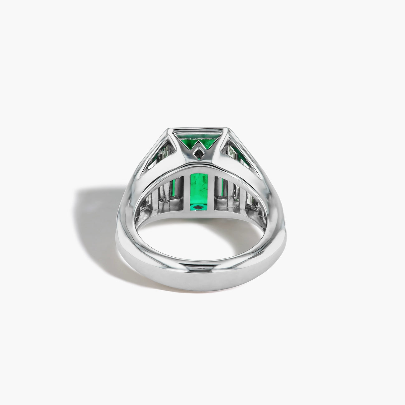 Robert Pelliccia Emerald and Diamond Side Stone Ring