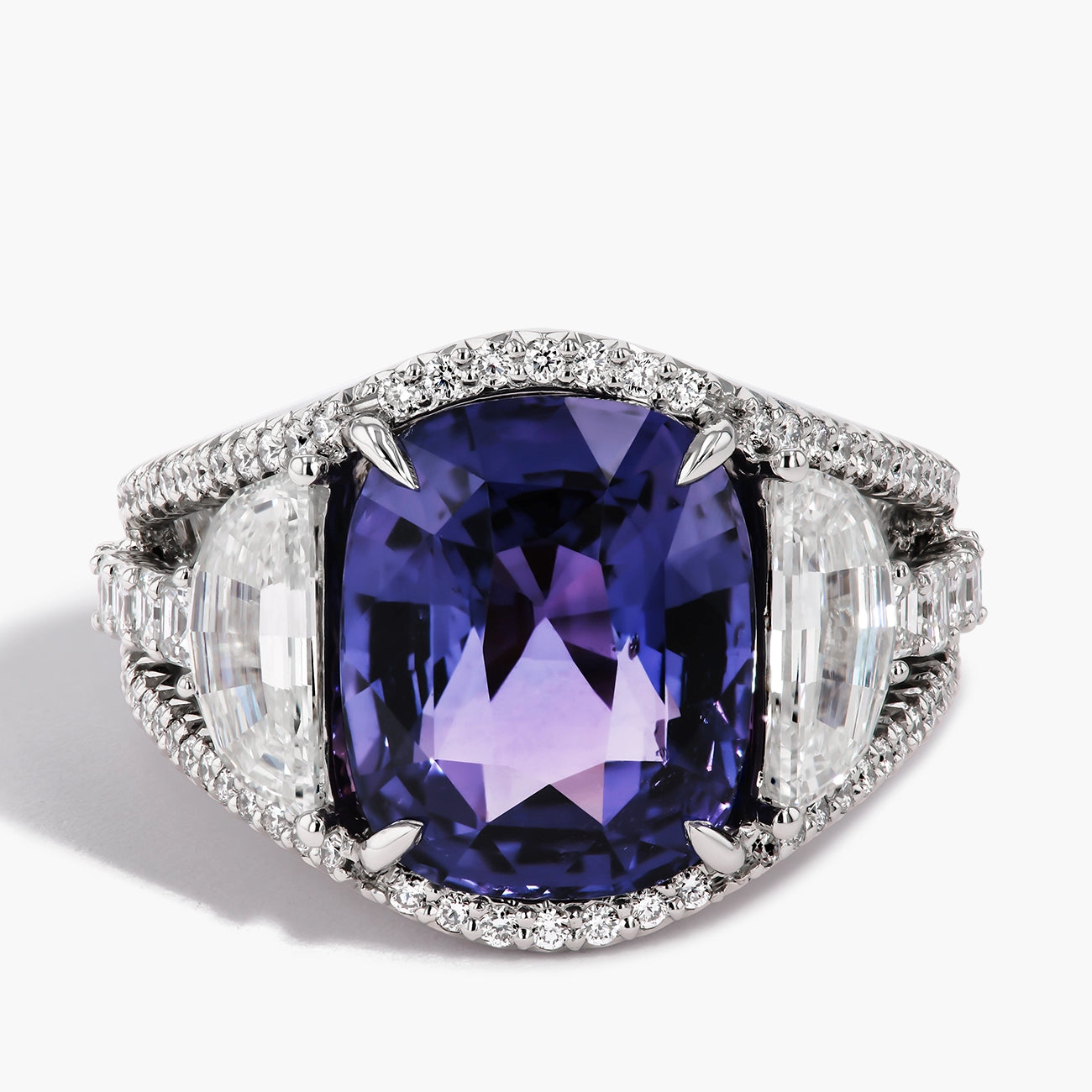 Robert Pelliccia 9 Carat Purple Sapphire and Diamond Ring