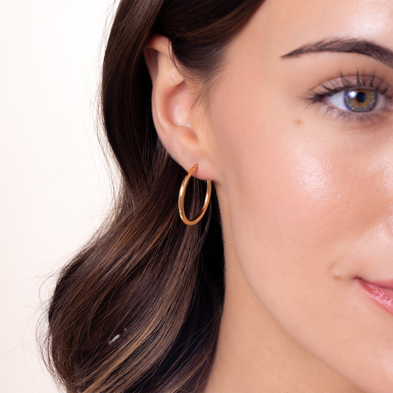 Roberto Coin Yellow Gold Hoop Earrings - 25mm