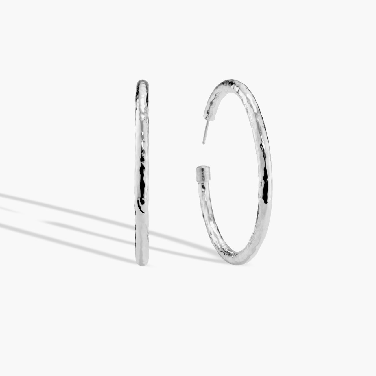 Ippolita Classico Large Hammered Hoop Earrings in Sterling Silver