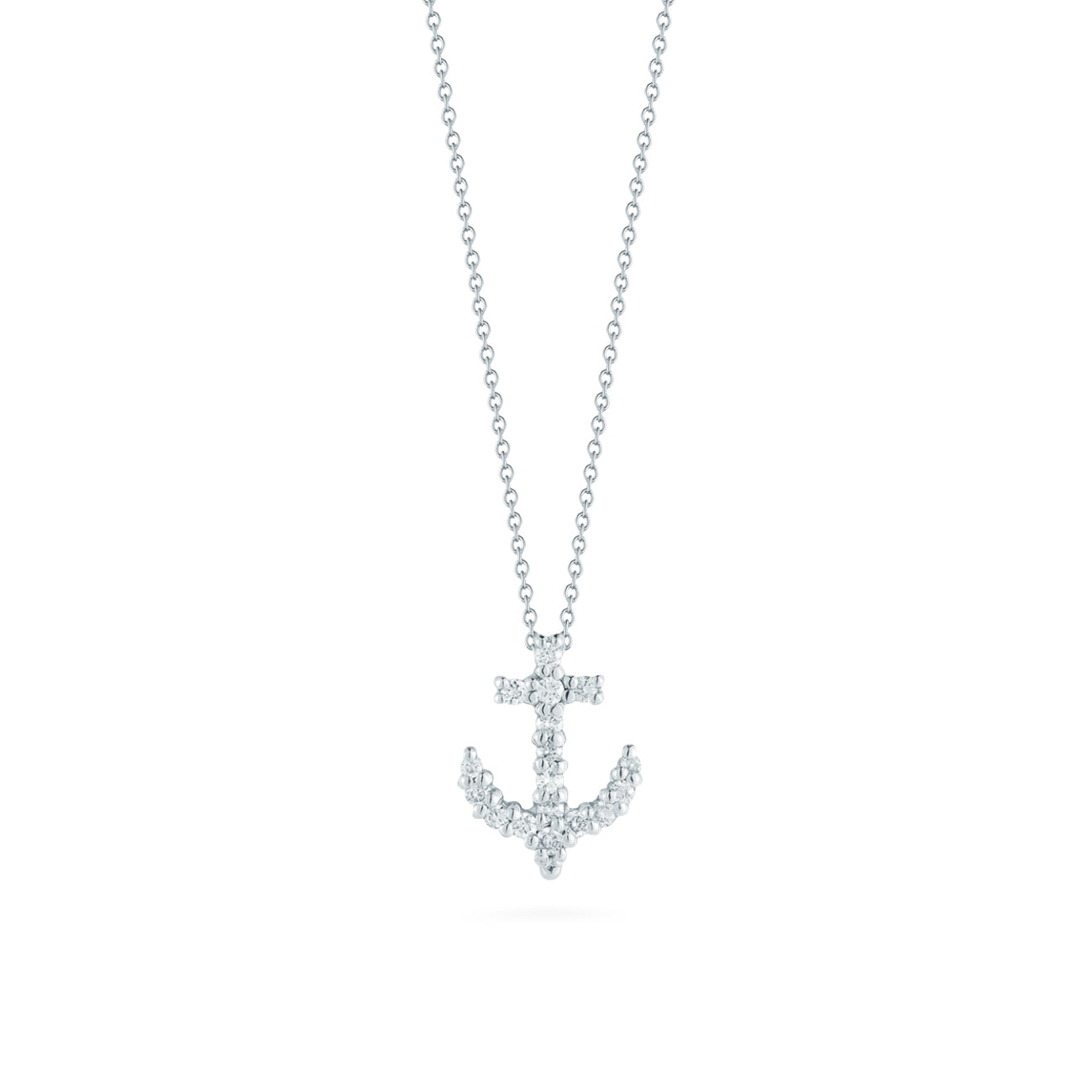 Roberto Coin Tiny Treasures Diamond Anchor Necklace