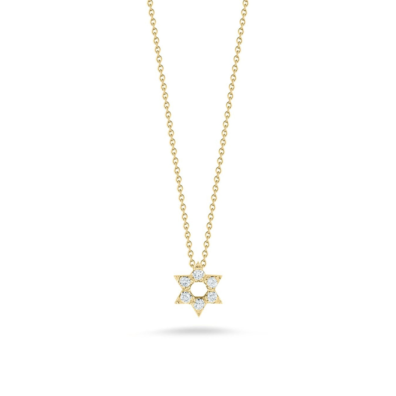 Roberto Coin Tiny Treasures Yellow Gold Diamond Star of David Necklace