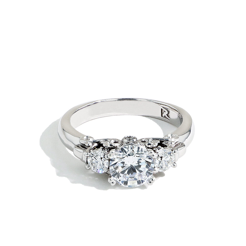 Robert Pelliccia Age of Romance Three Stone Petit Engagement Ring