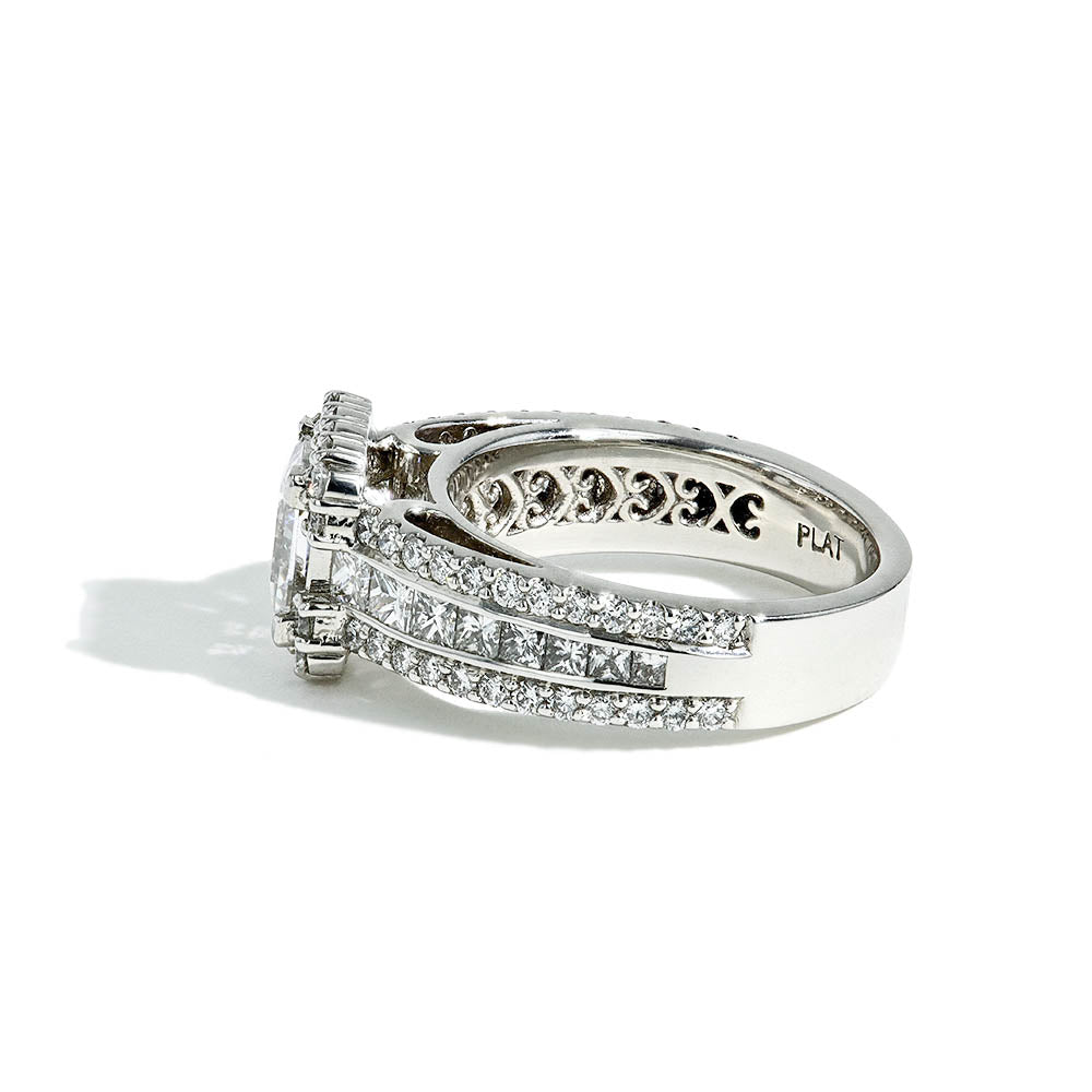 Robert Pelliccia Passion Princess Cut Diamond Halo Engagement Ring Setting