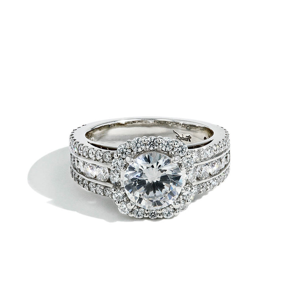 Robert Pelliccia Passion Round Diamond Halo Engagement Ring Setting