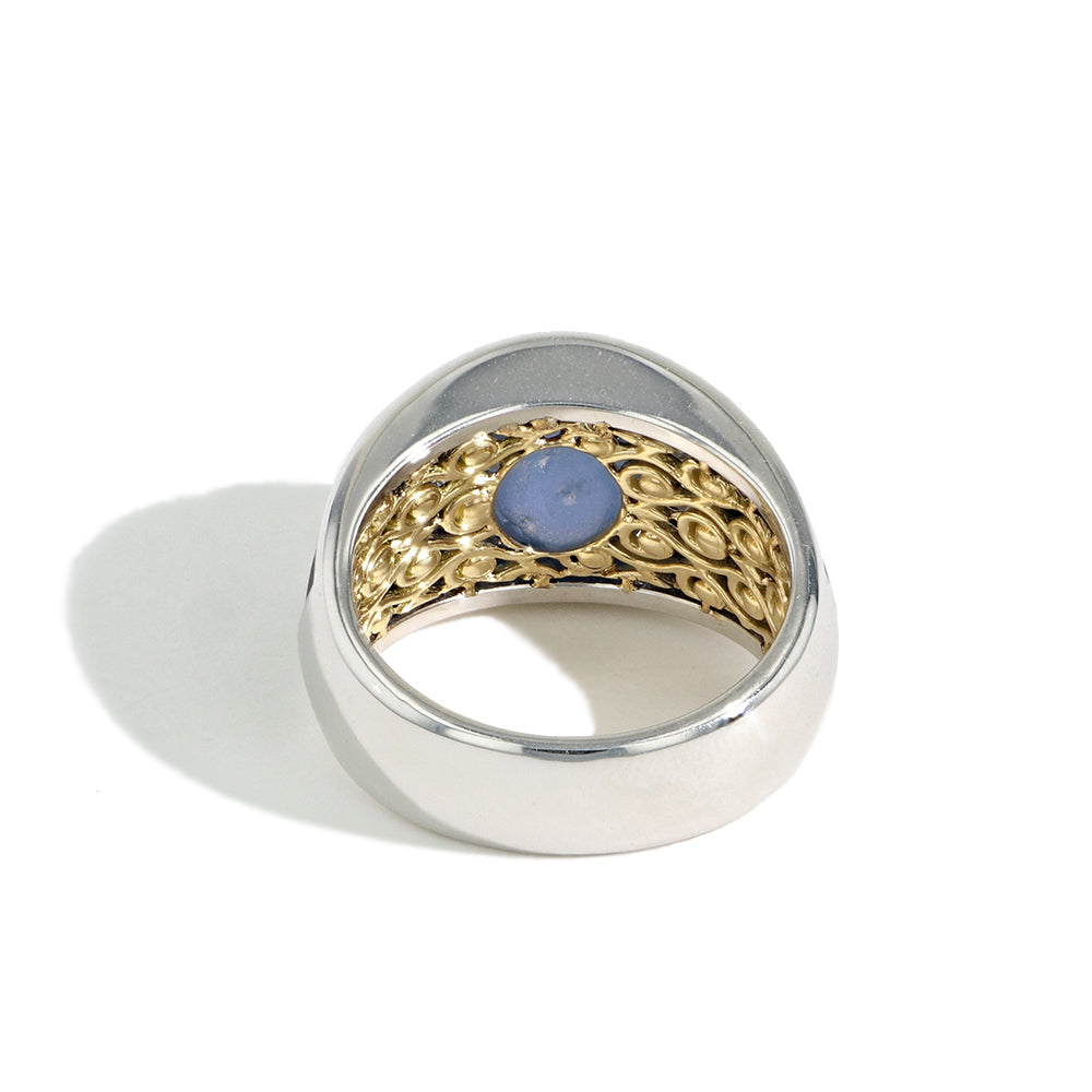 Robert Pelliccia 9.43ct Oval Star Blue Sapphire Ring