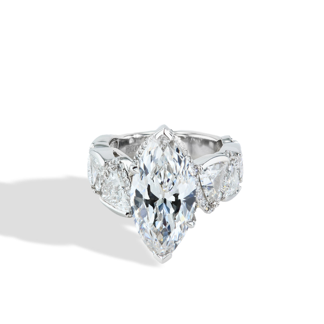 Robert Pelliccia South African Marquise and Trillion Diamond Engagement Ring