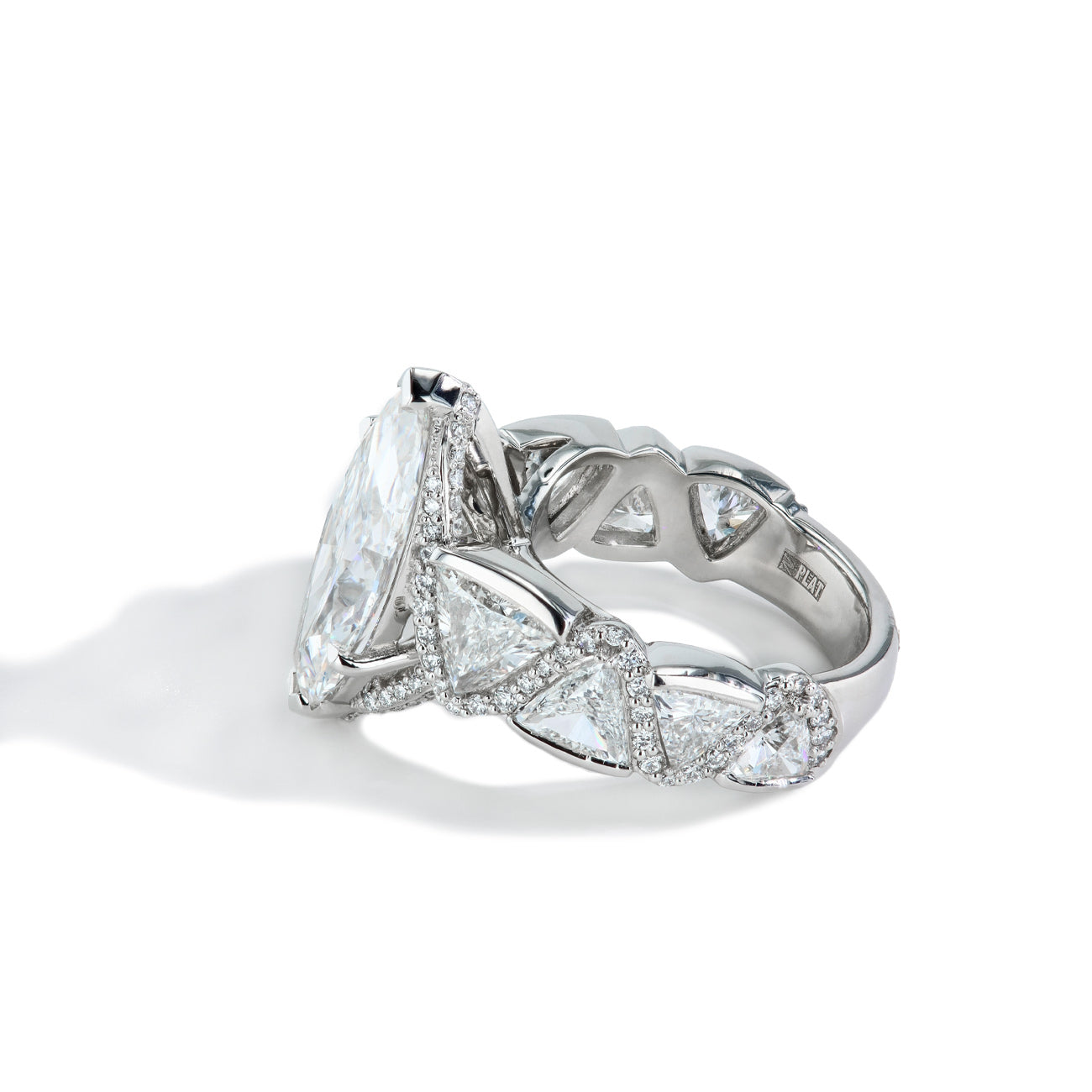 Robert Pelliccia South African Marquise and Trillion Diamond Engagement Ring