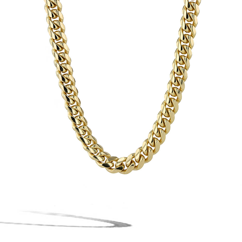 Solid Gold Cuban Link Chain Necklace - 4mm