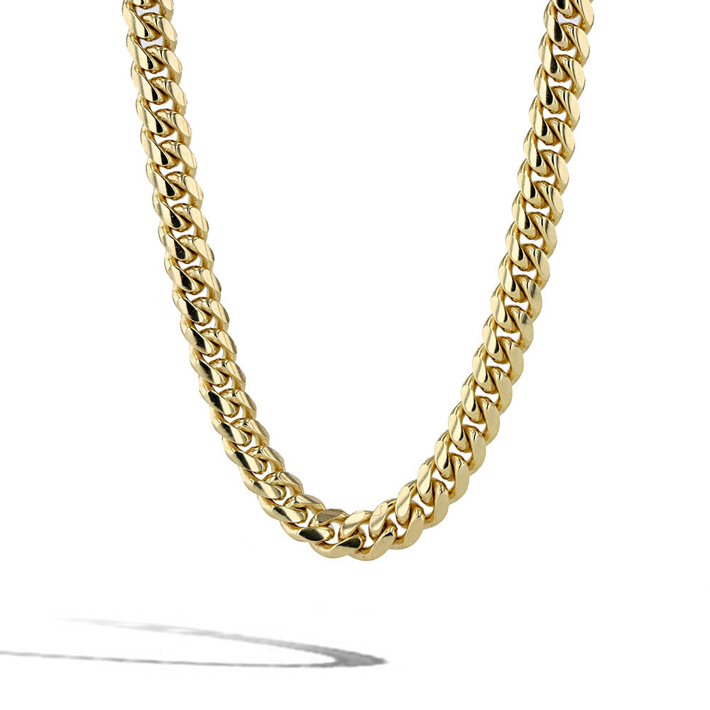 Solid Gold Cuban Link Chain Necklace - 9mm