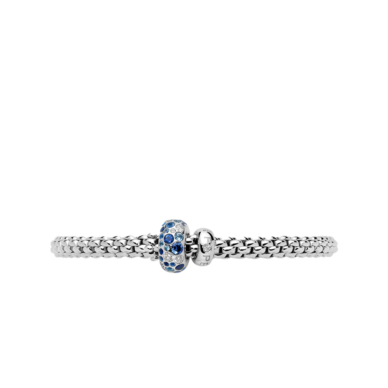 Fope Solo Flex'it White Gold Diamond and Sapphire Bracelet