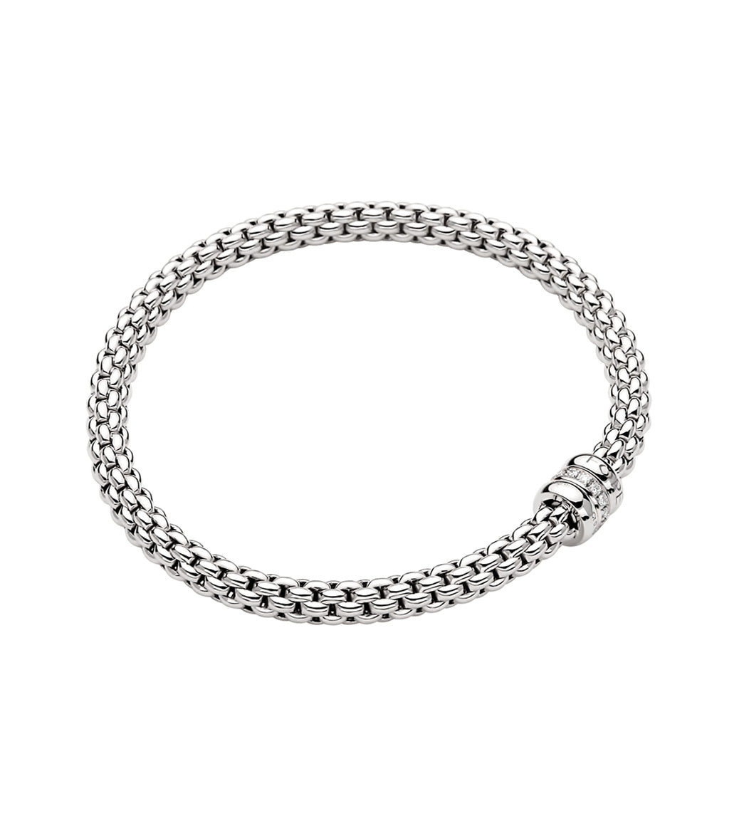Fope Solo White Gold Diamond Rondel Bracelet