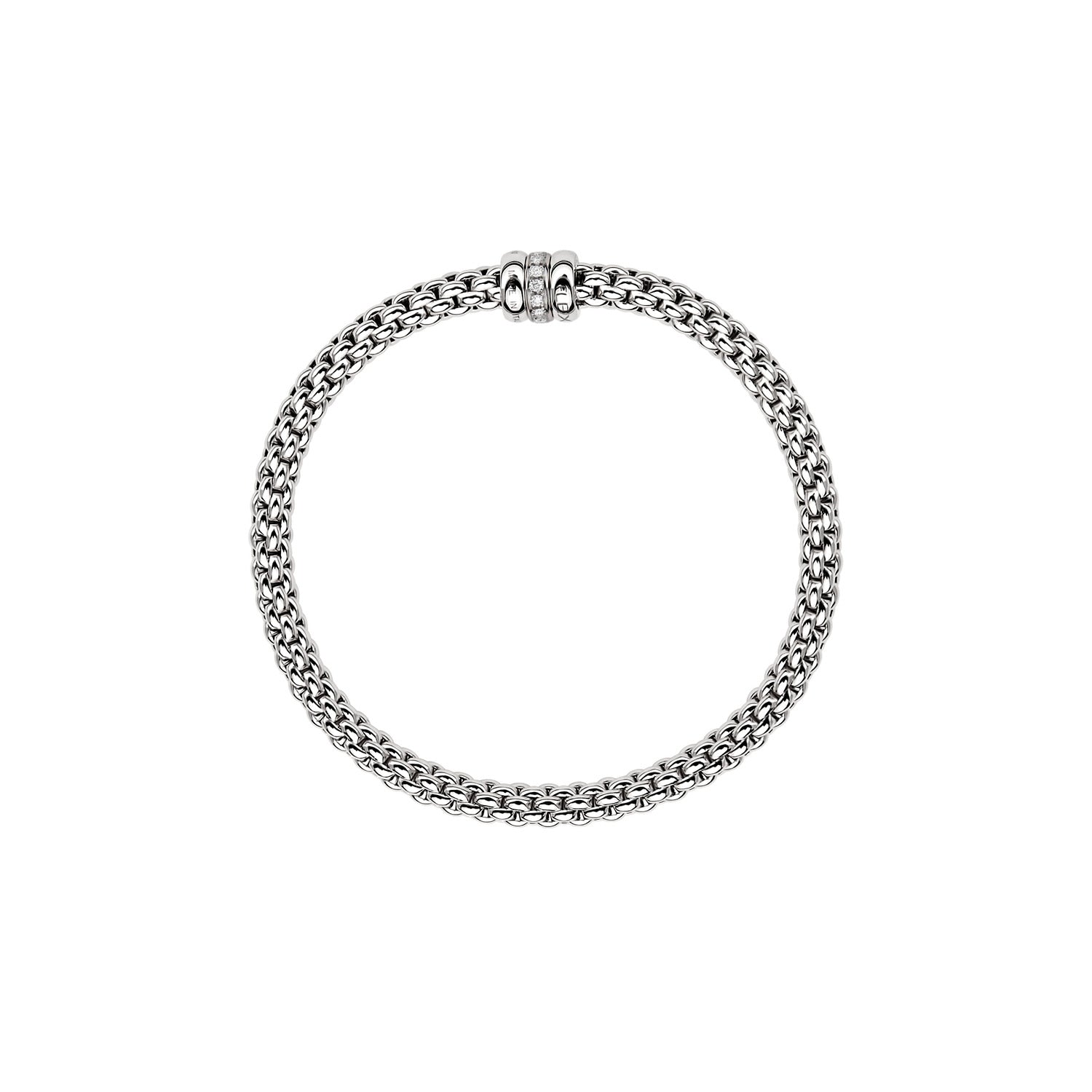 Fope Solo White Gold Diamond Rondel Bracelet