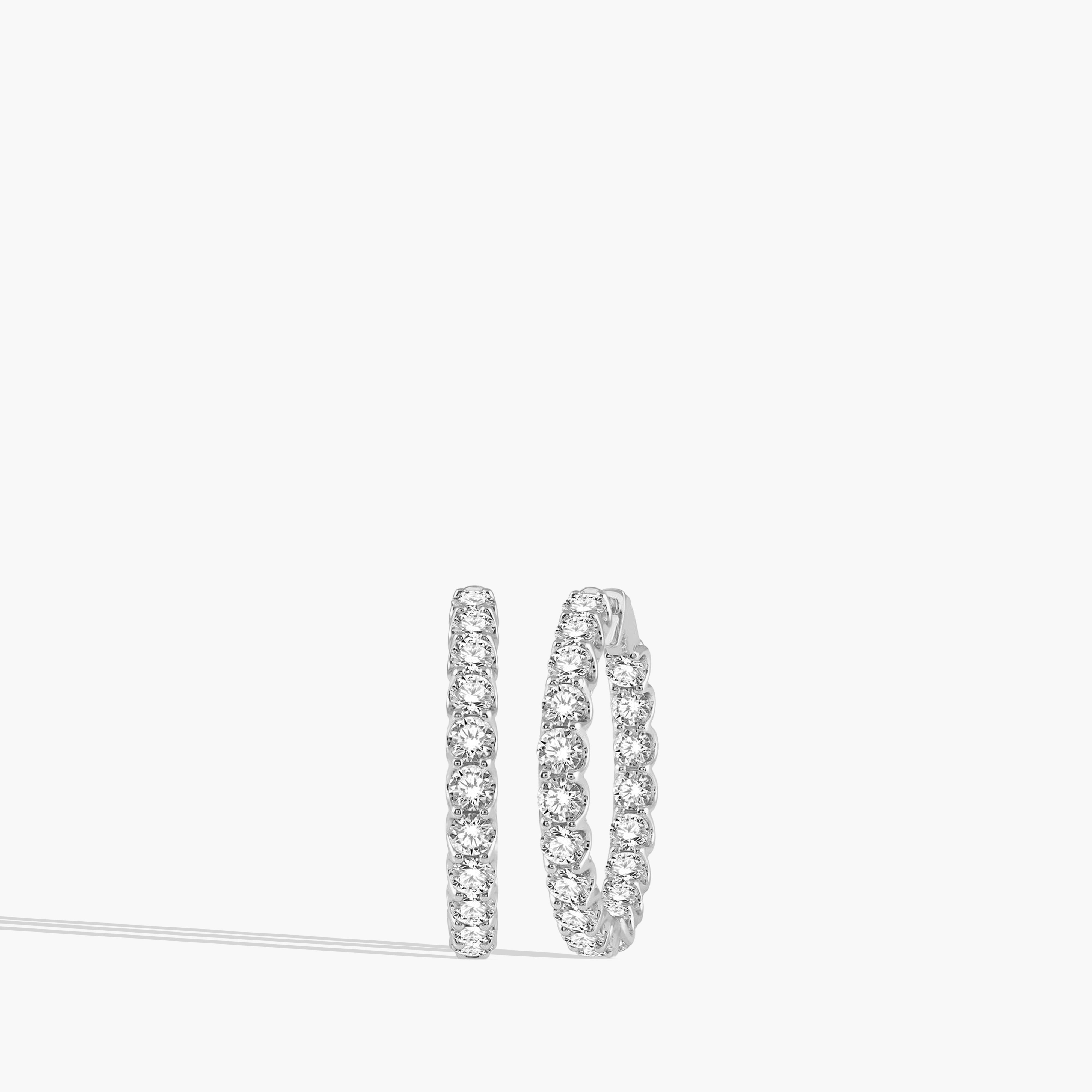 10 Carat Inside Out Diamond Hoop Earrings - 1