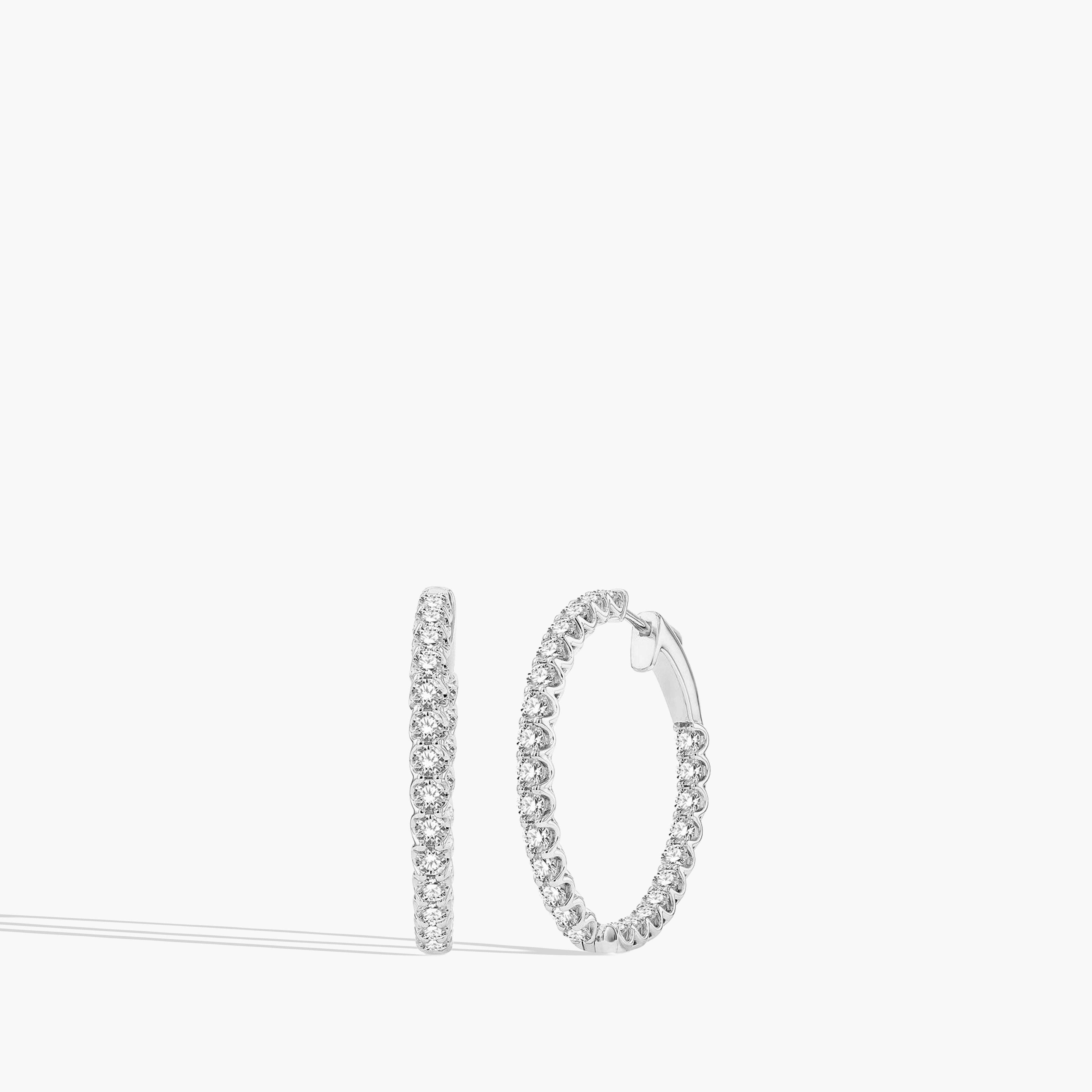 3 Carat Inside Out Diamond Hoop Earrings - 1