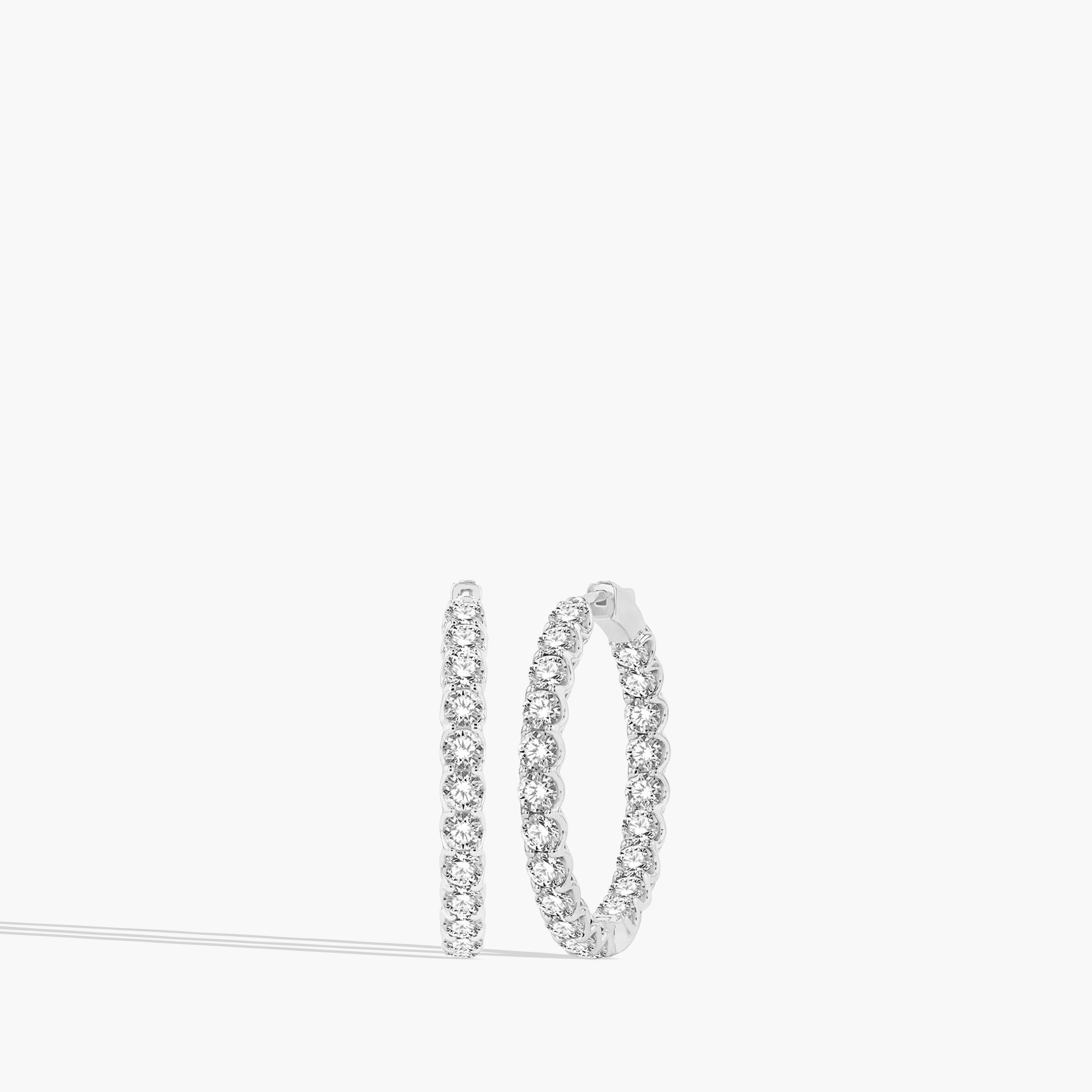 8 Carat Inside Out Diamond Hoop Earrings - 1