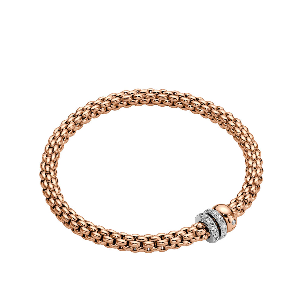 Fope Flex'it Solo Bracelet Rose Gold Three Rondels