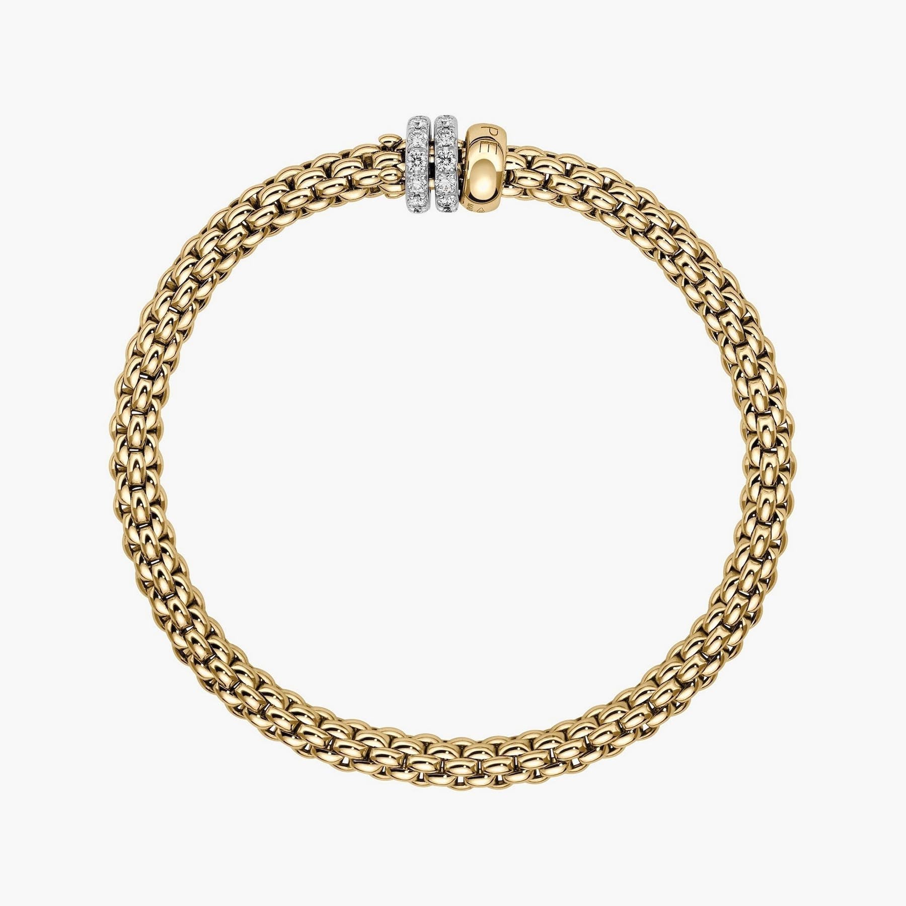 Fope Flex'it Solo Bracelet Yellow Gold Three Rondels