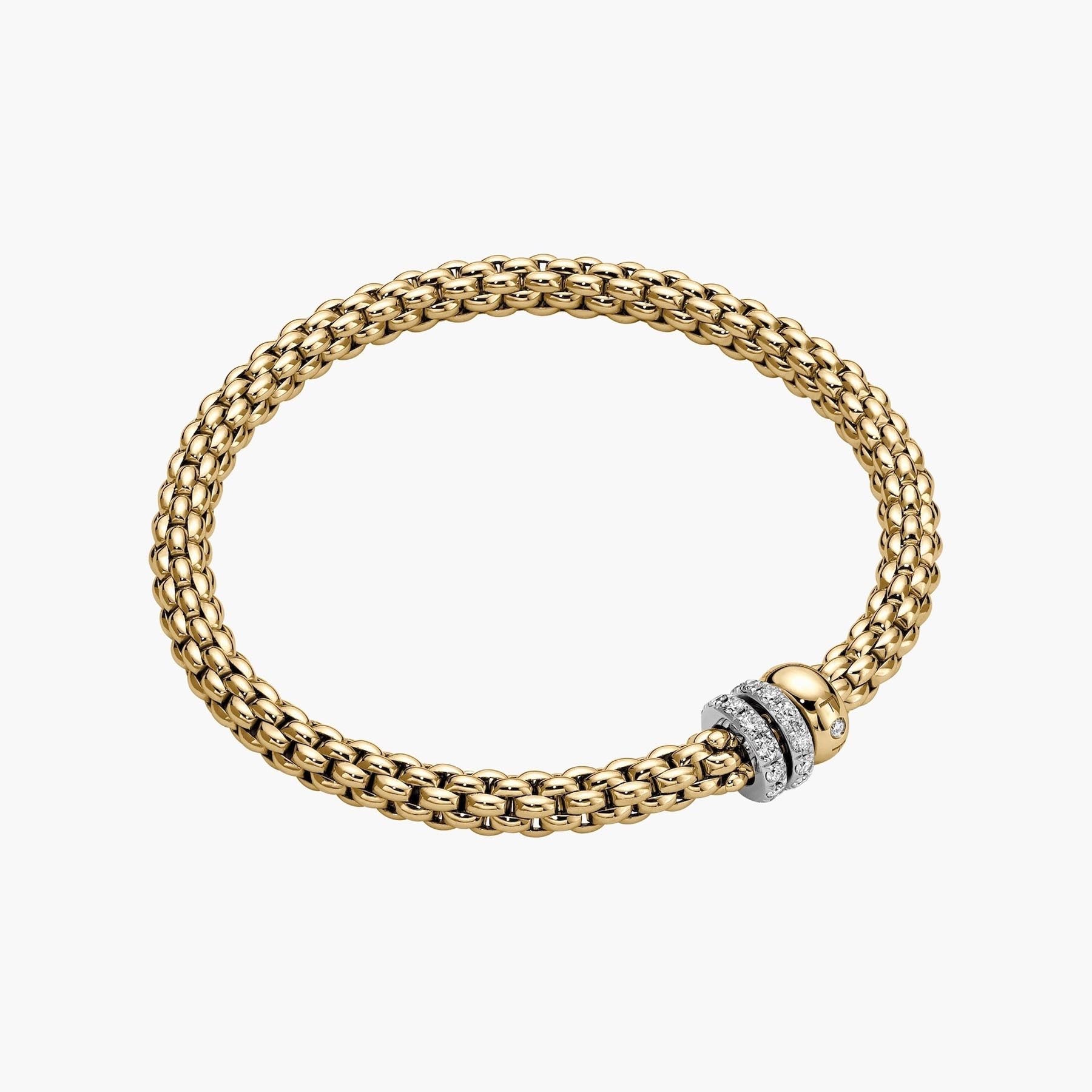 Fope Flex'it Solo Bracelet Yellow Gold Three Rondels