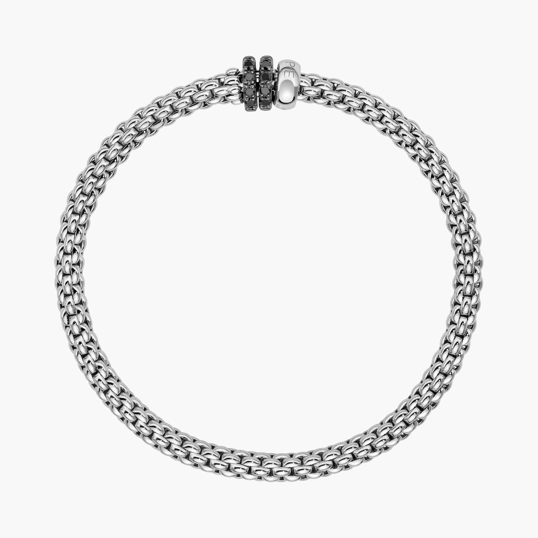 Fope Flex'it Solo White Gold and Black Diamond Bracelet