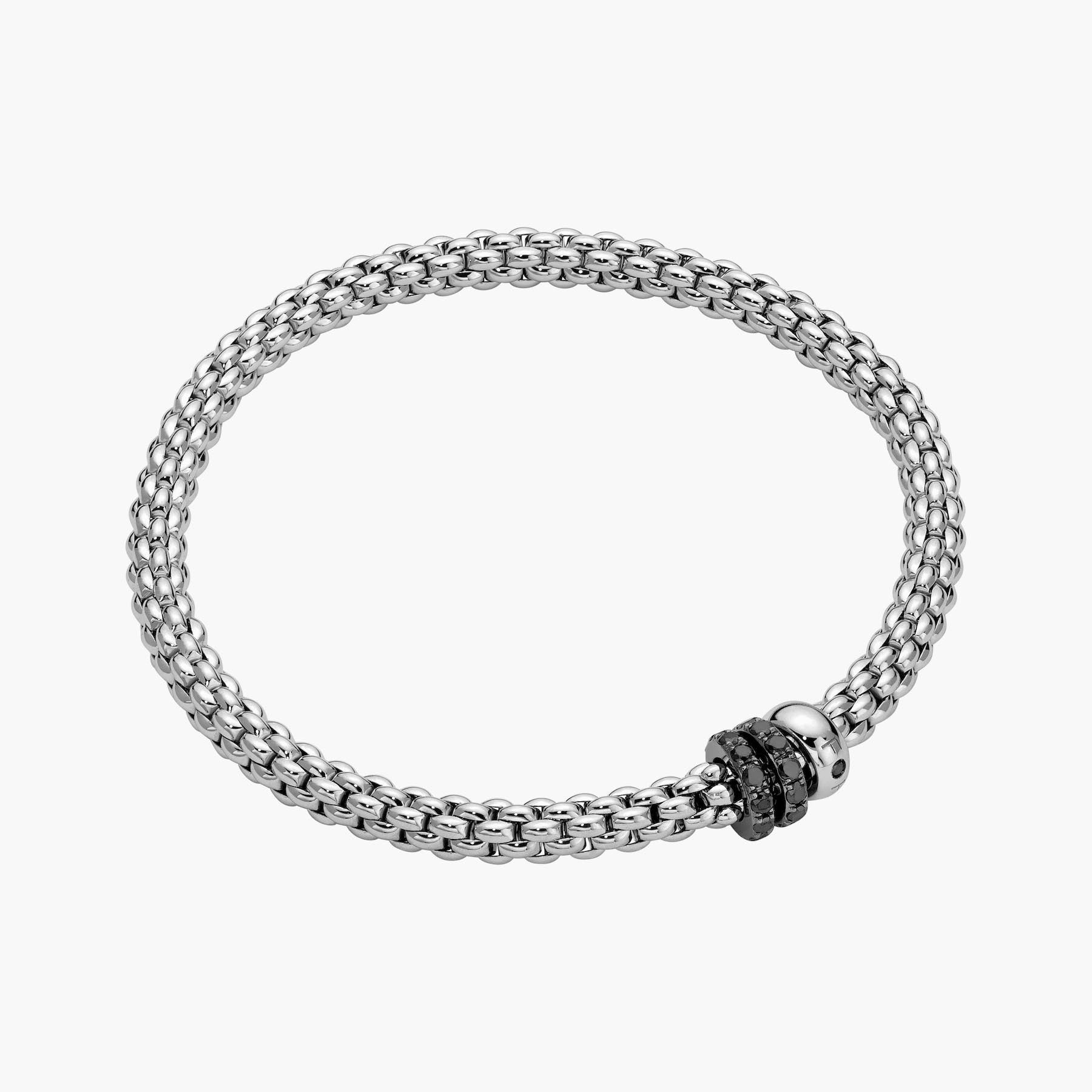 Fope Flex'it Solo White Gold and Black Diamond Bracelet