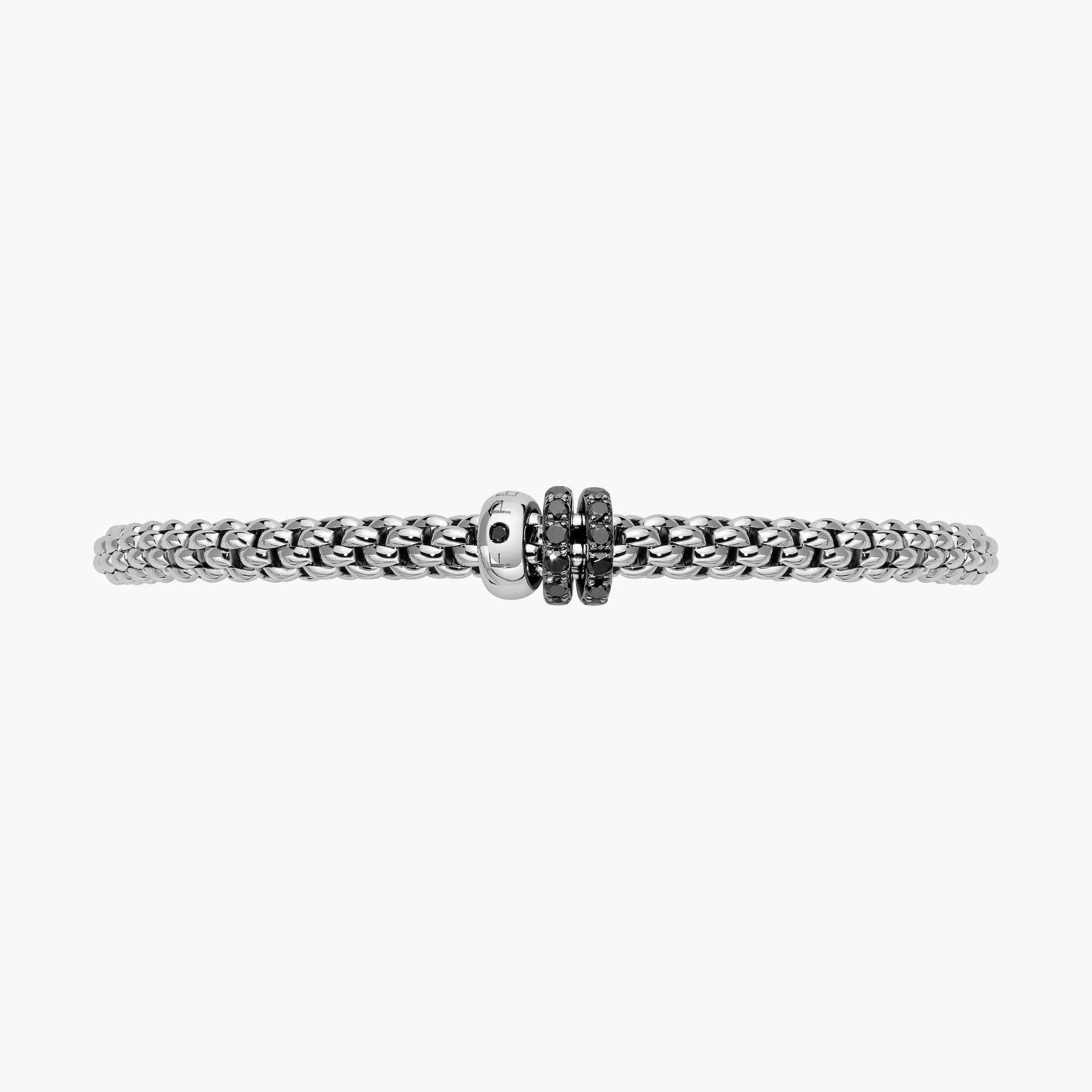 Fope Flex'it Solo White Gold and Black Diamond Bracelet