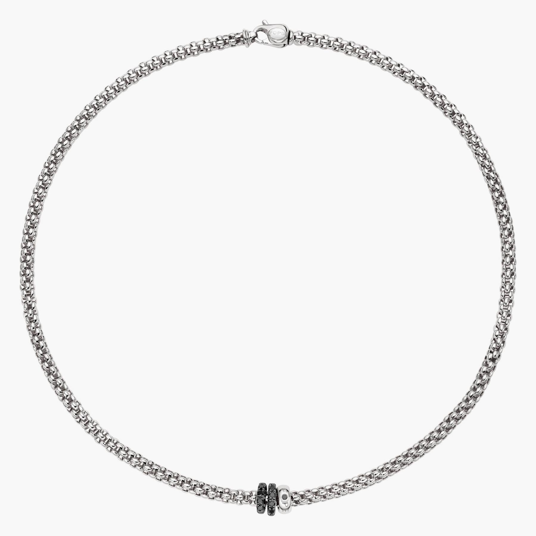 Fope Uomo Solo Necklace Black Diamond Rondels