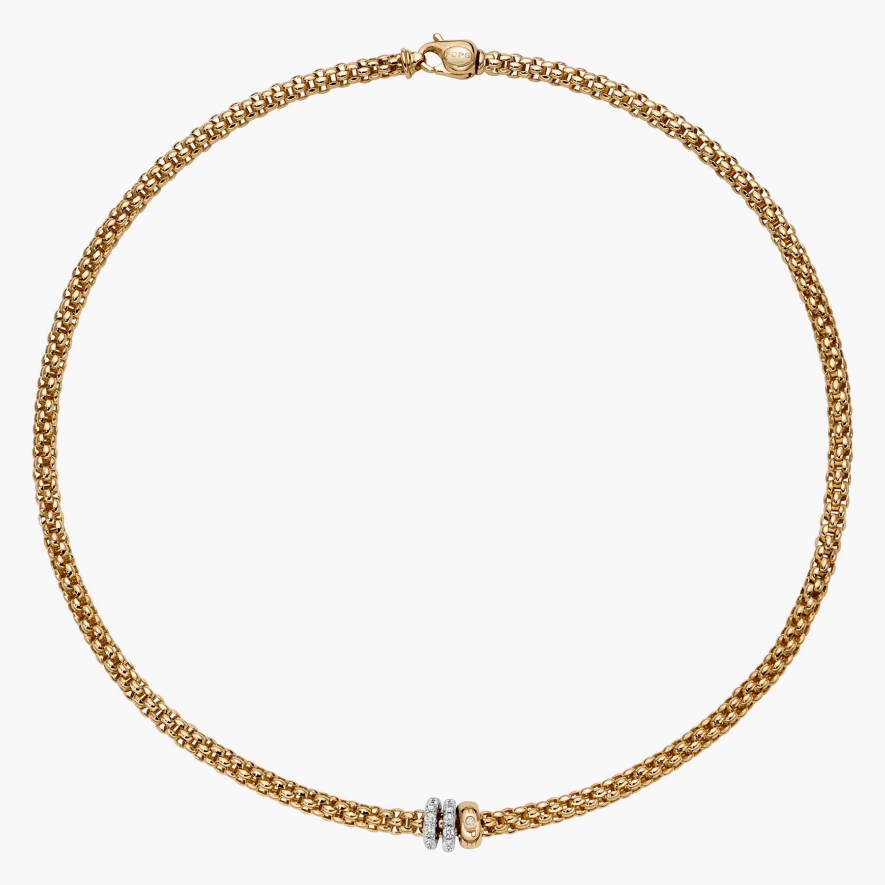 Fope Flex'it Solo Necklace Two Diamond Rondel